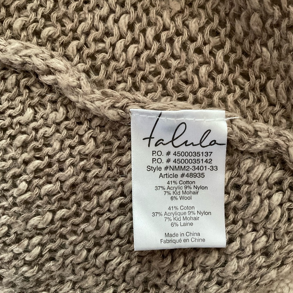 🤎✨ Artizia Talula Women Brown Asymmetrical Wool Blend VNeck Loose Knit Sweater S - Picture 4 of 10